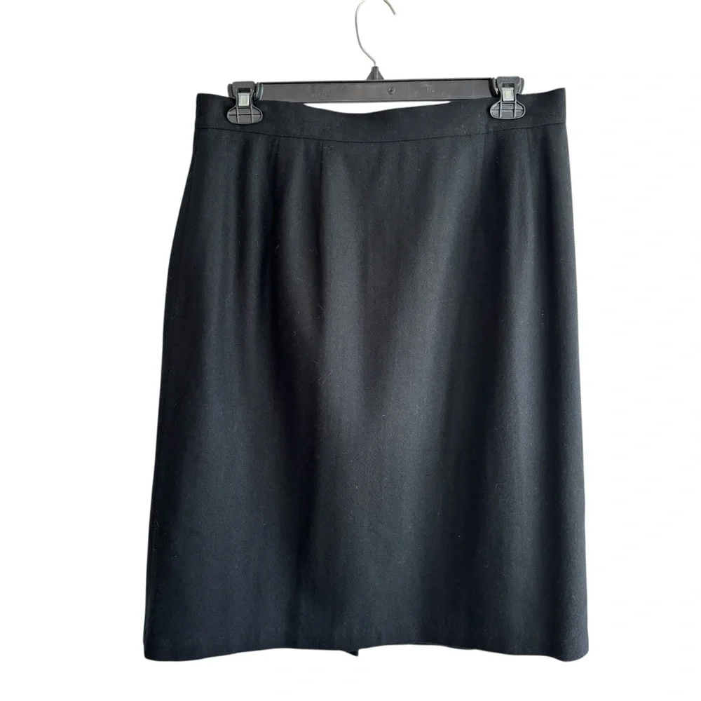 Sag Harbor Black Skirt 100% Wool Size 18W Midi Comfort Elastic In Waist Academia